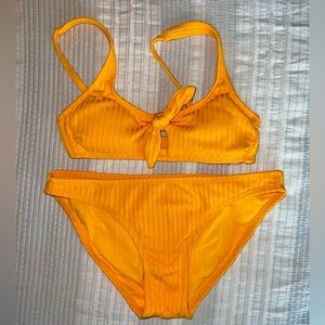 Xhilaration/Target Mustard Ribbed Two Piece Swim Suit 💛🔆